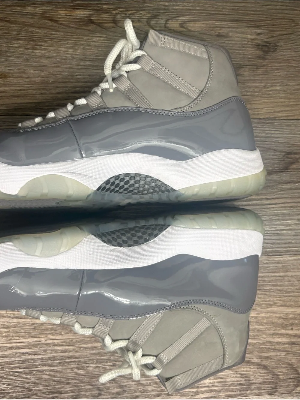 Jordan Men's High-Top Sneakers in Gray with White Laces